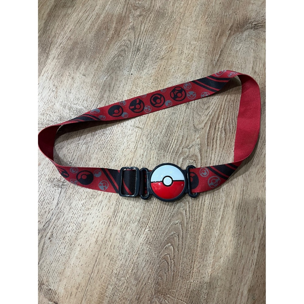 Pokemon Poke Ball Clip Belt Red Canvas Adjustable Webbed Waist Strap Cosplay